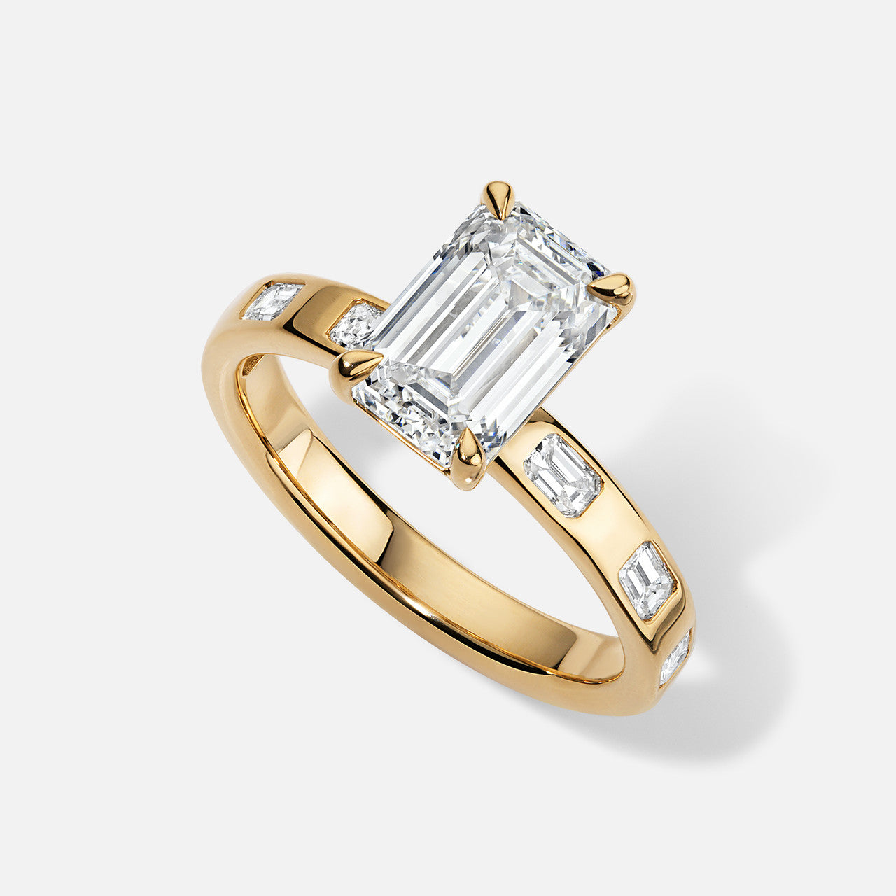 Forever by Razny 18k Yellow Gold Modern East-West Diamond Inlay Semi-Mount