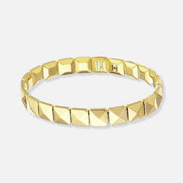 Armillas Yellow Gold Pyramid Cuff Link Bracelet