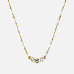 Bezel-Set 5 Diamond Gold Necklace