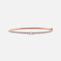 Marquise Diamond Center East West Pave Bangle