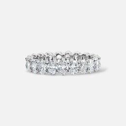 Platinum Oval-Cut Diamond Eternity Ring