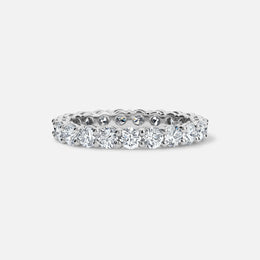 Platinum Round Diamond Eternity Wedding Band