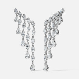 5-Row Diamond Drop Earrings