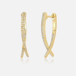 Diamond Loop Hoop Earrings