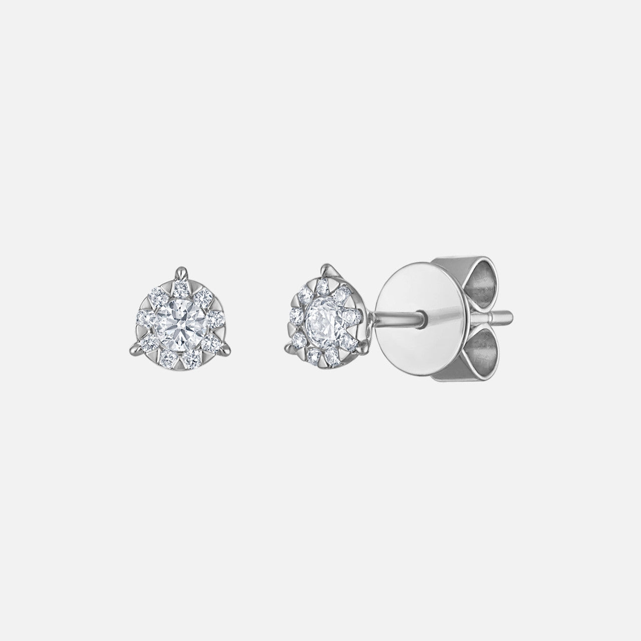 Mini Bouquet Diamond Studs in 18k white gold from Razny Jewelers