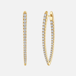 Medium V Pave Hoops
