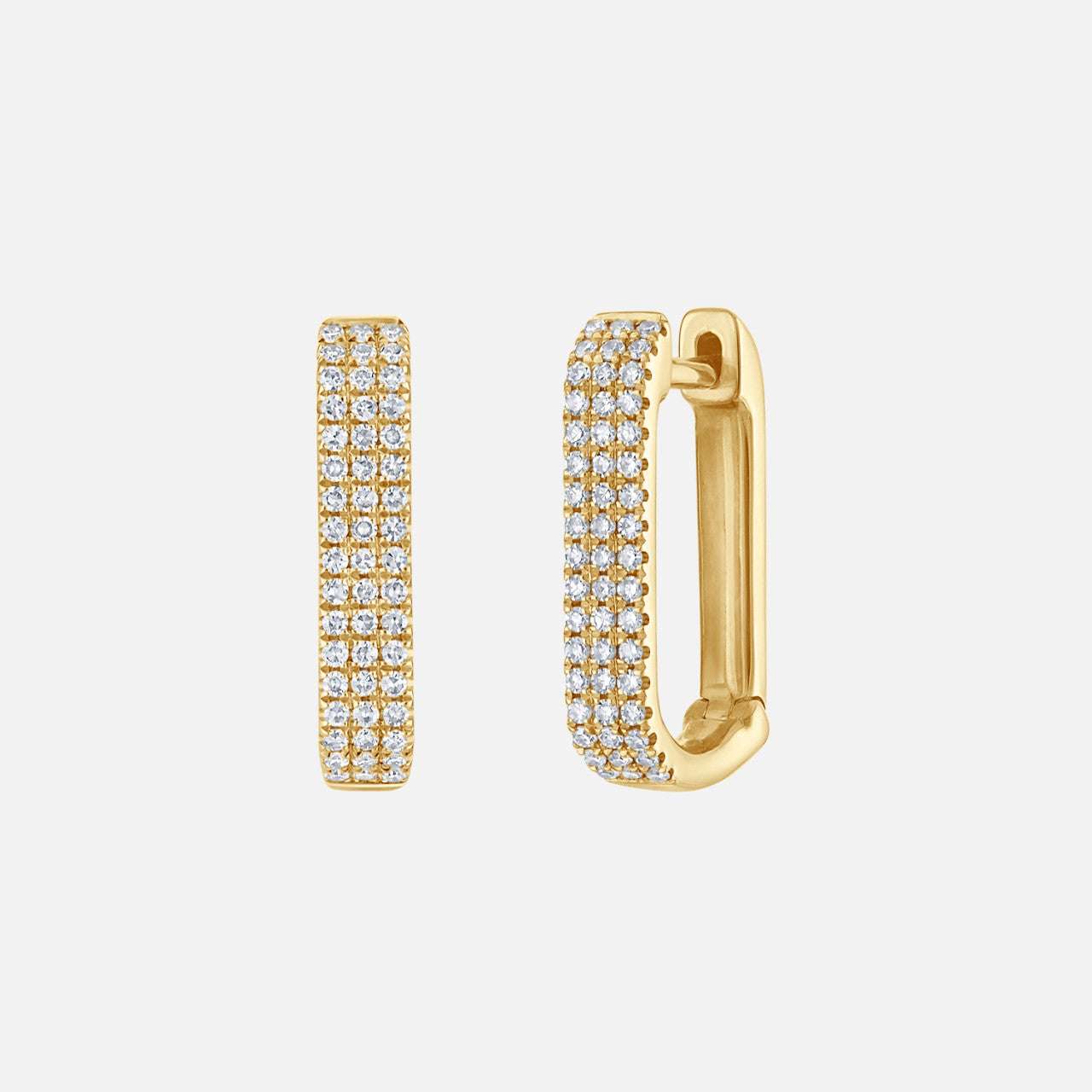 Jumbo Lola Pave Earrings from EF Collection in yellow gold