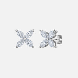 Marquise Diamond Flower Studs
