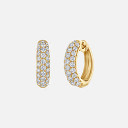 Triple Pave Diamond Huggies