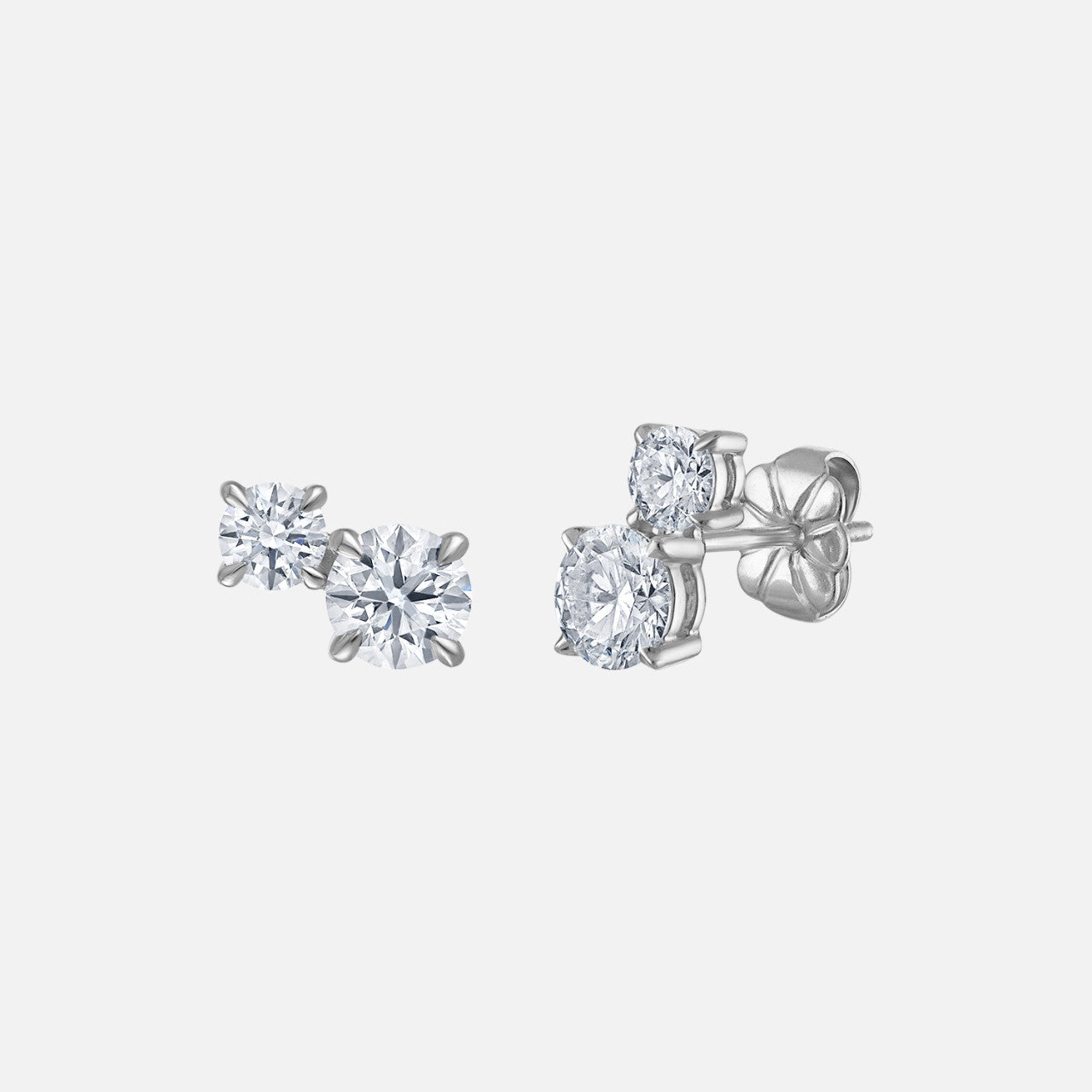 diamond studs with double diamonds
