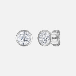 Bezel-Set Round Diamond Studs