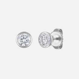 Petite Bezel-Set Diamond Studs