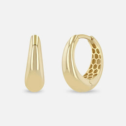 Gold Tapered Dome Hinge Hoops