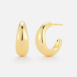Gold Jumbo Dome Huggie Earrings