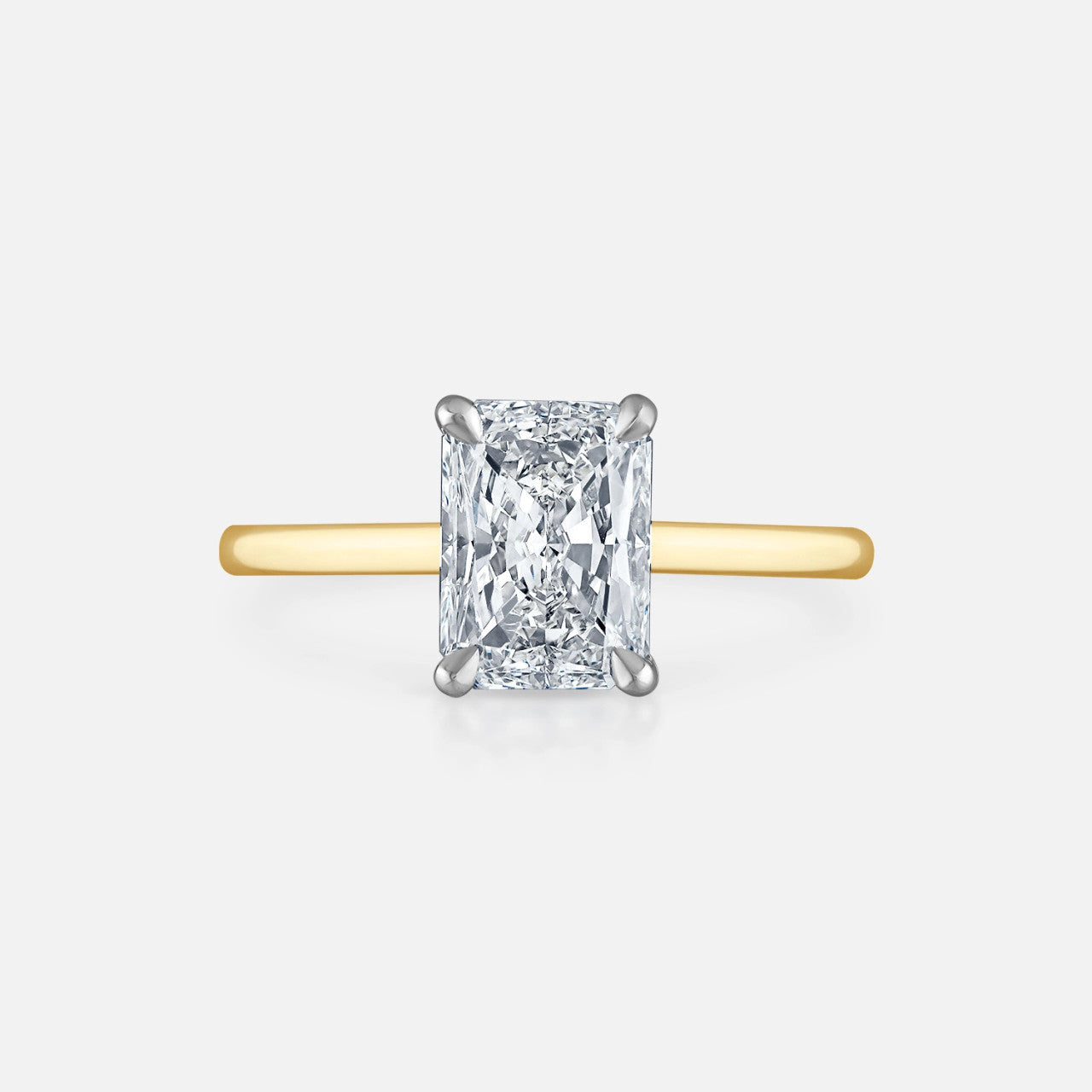 2.03-Carat Radiant-Cut Natural Diamond Ring in yellow gold Signature Solitaire Setting