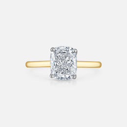 Cushion-Cut Natural Diamond Engagement Ring in Signature Solitaire Setting