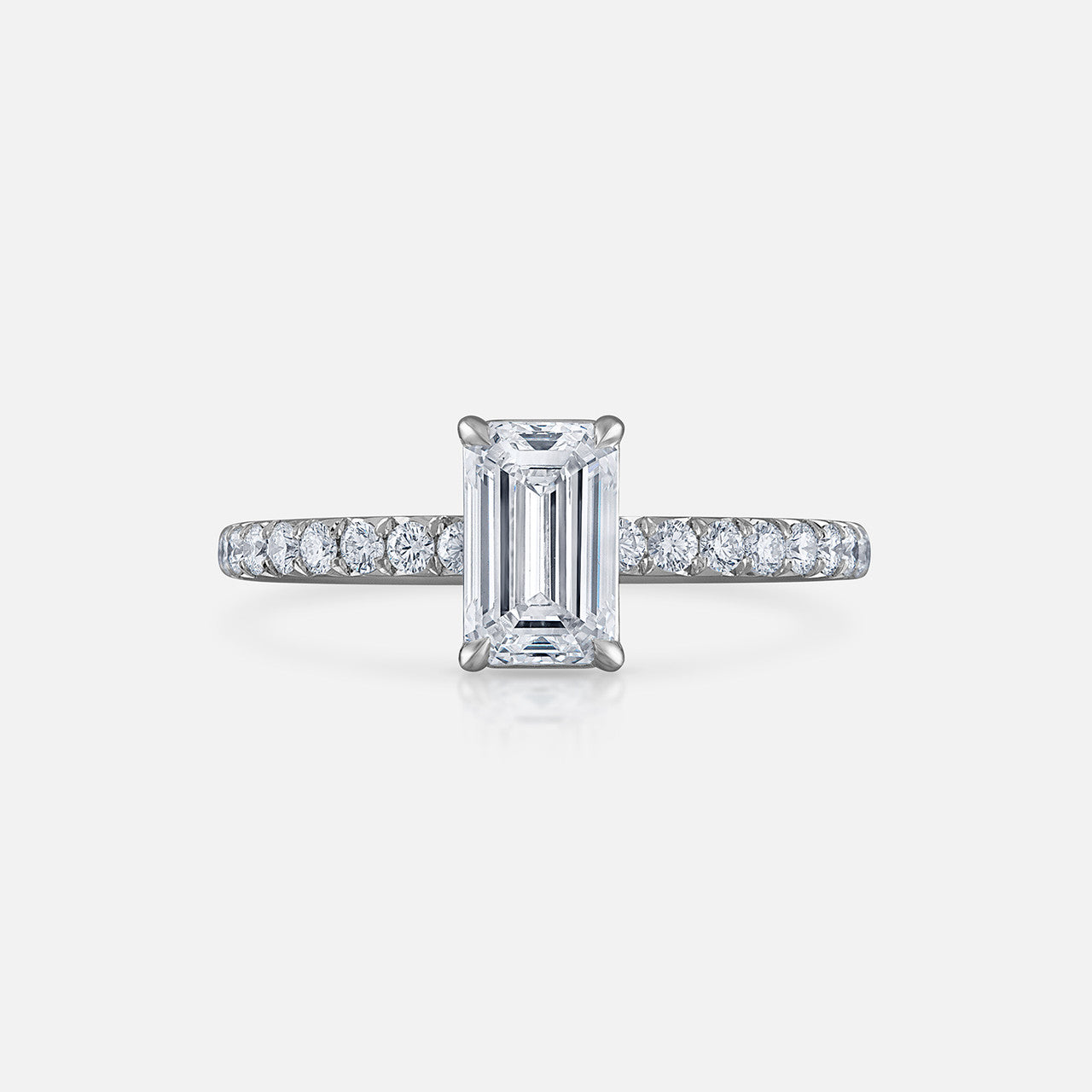 Emerald-cut diamond ring