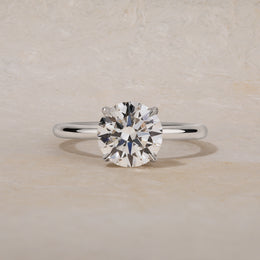 Platinum Round Diamond Hidden Halo Ring