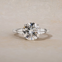 Platinum Three-Stone Round Engagement Ring