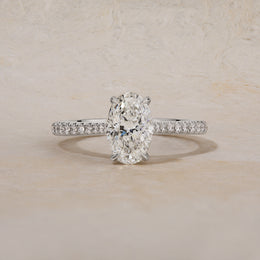 Platinum Oval-Cut Diamond Engagement Ring