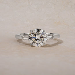 Platinum Round Three-Stone Diamond Ring