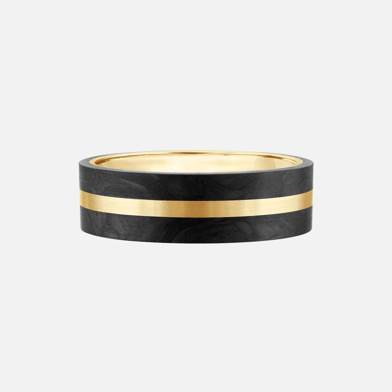 carbon fiber mens wedding band with gold center