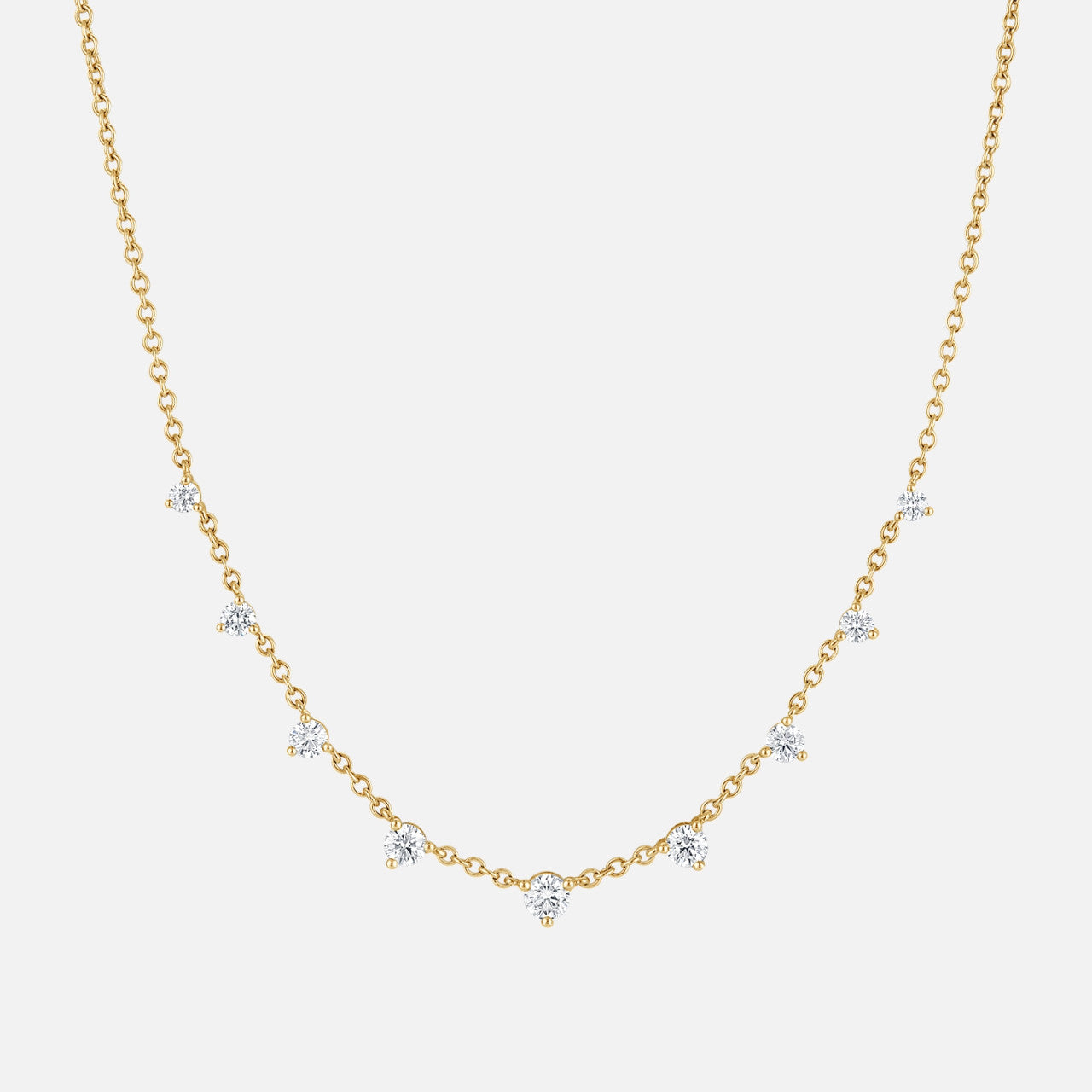 Memoire Diamond Droplet Necklace in yellow gold