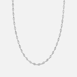 Bezel-Set Marquise Diamond Tennis Necklace