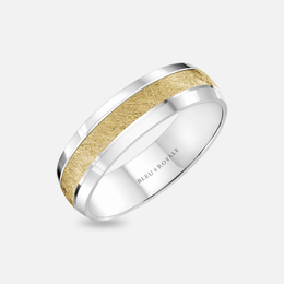 Diamond Brushed Center Wedding Band