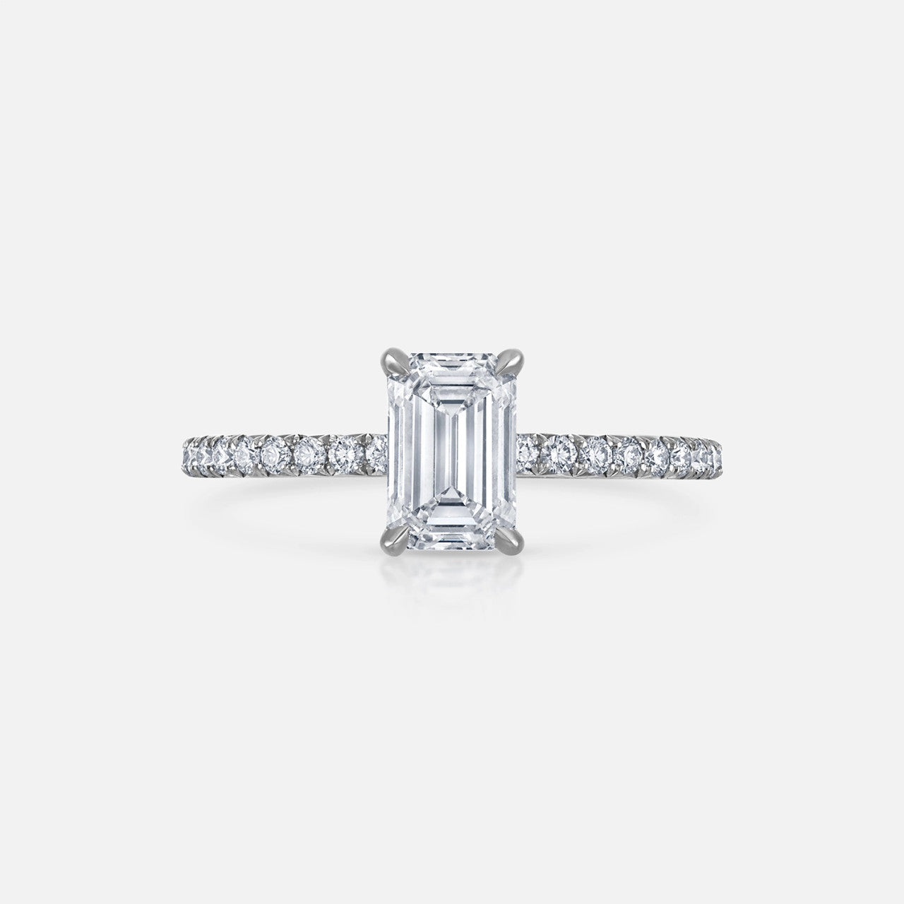 1.03 carat I/VS2 Emerald Cut Natural Diamond set in our Modern Pave for an elegant engagement ring from Razny Jewelers