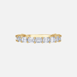 Sideways-Set Emerald-Cut Diamond Wedding Band