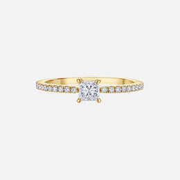 Princess Diamond Center Pave Stacking Ring