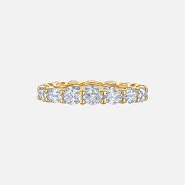 Sideways Oval Diamond Eternity Wedding Band