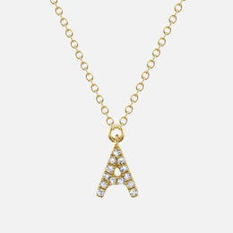 Mini Diamond Initial Necklace