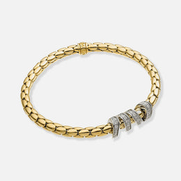 Stretch Spring Four-Loop Two-Tone Bracelet