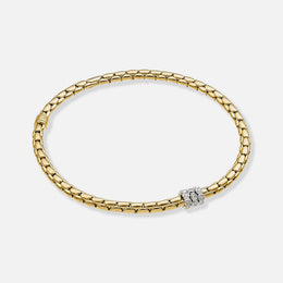 Stretch Spring Gold and Diamond Bracelet