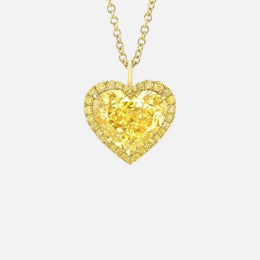 Yellow-Diamond Heart Necklace