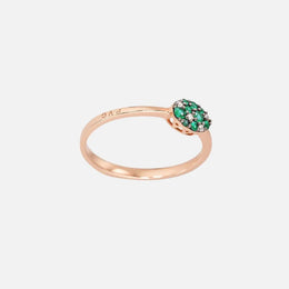 Rose Gold Tsavorite and Diamond Ring