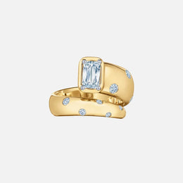 Wide Wrap Ring with an Ashoka Diamond