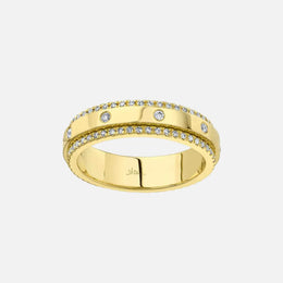 Bezel and Pavé Diamond Eternity Ring in Gold