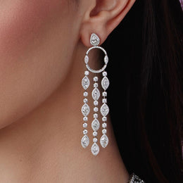 Mixed-Cut Diamond Chandelier Earrings