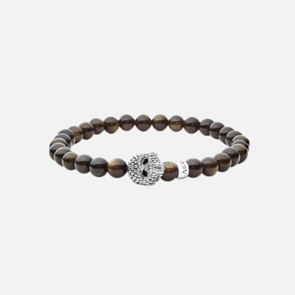 LAGOS Anthem Golden Obsidian Skull Bracelet