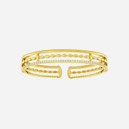 Open Three-Row Pattern Bracelet with Diamonds