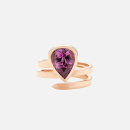 Pear-Shaped Purple Topaz Rose Gold Ring