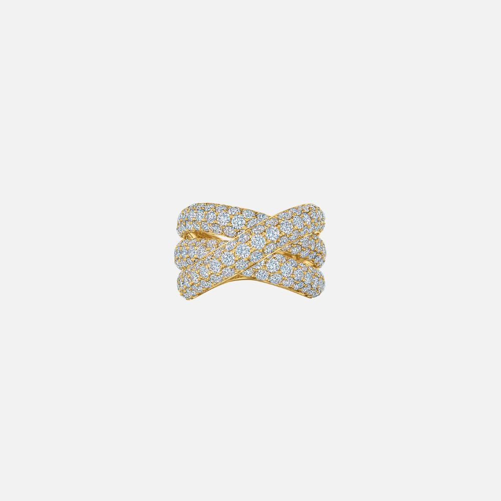 Kwiat 3-Row Moonlight Crossover Pavé Diamond Ring