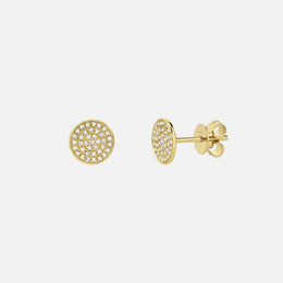 Diamond Pavé Circle Stud Earrings