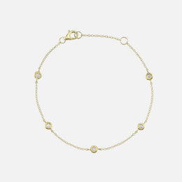 Bezel-Set Diamonds by the Yard Gold Bracelet