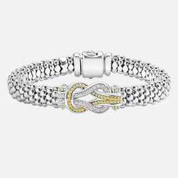 Two-Tone Knot Caviar Diamond Bracelet