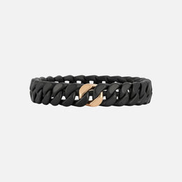 Black Ceramic and Gold Link Stretch Bracelet