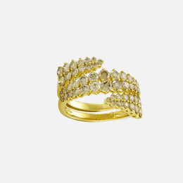 Diamond Bypass Ring with Brown Diamonds